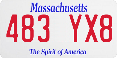 MA license plate 483YX8