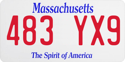 MA license plate 483YX9