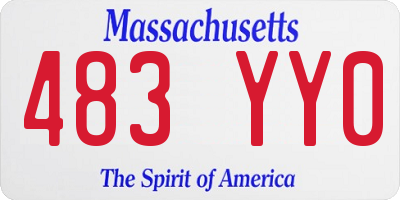 MA license plate 483YY0
