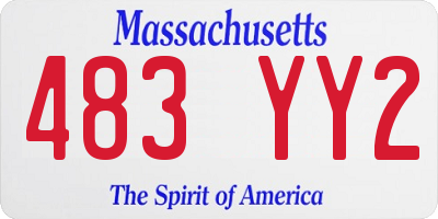 MA license plate 483YY2