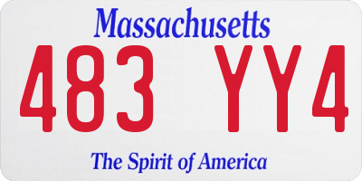 MA license plate 483YY4