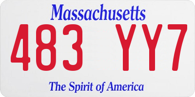 MA license plate 483YY7