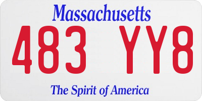 MA license plate 483YY8