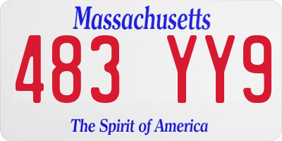 MA license plate 483YY9