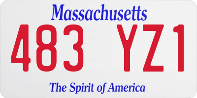 MA license plate 483YZ1
