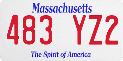 MA license plate 483YZ2