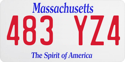 MA license plate 483YZ4