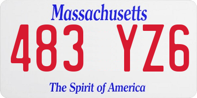 MA license plate 483YZ6