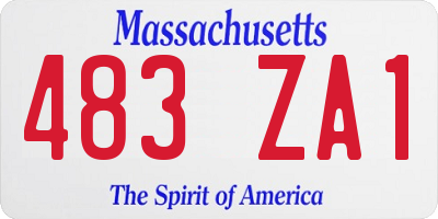 MA license plate 483ZA1