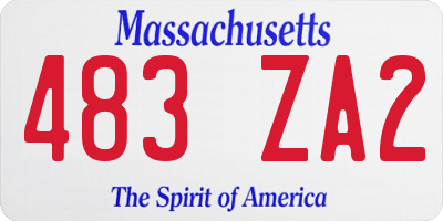 MA license plate 483ZA2