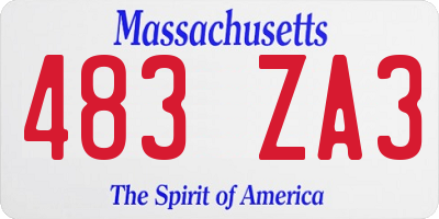 MA license plate 483ZA3