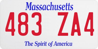MA license plate 483ZA4