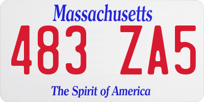 MA license plate 483ZA5