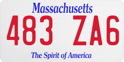 MA license plate 483ZA6