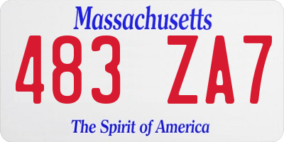 MA license plate 483ZA7