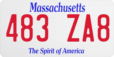 MA license plate 483ZA8
