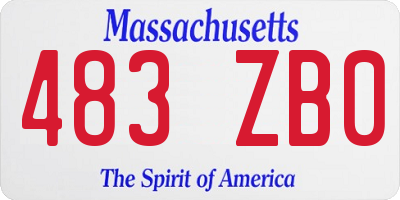 MA license plate 483ZB0