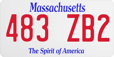 MA license plate 483ZB2