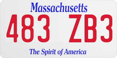 MA license plate 483ZB3