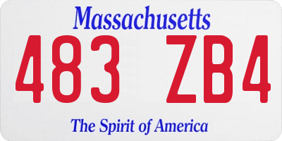 MA license plate 483ZB4