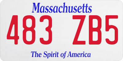 MA license plate 483ZB5