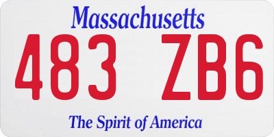MA license plate 483ZB6