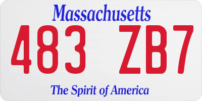 MA license plate 483ZB7