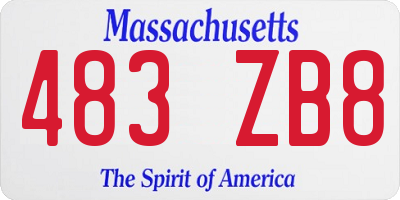 MA license plate 483ZB8
