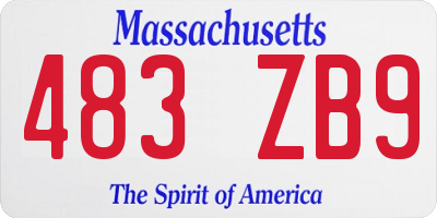 MA license plate 483ZB9