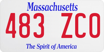 MA license plate 483ZC0