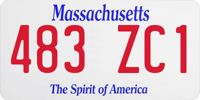 MA license plate 483ZC1