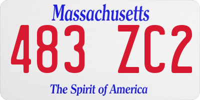 MA license plate 483ZC2