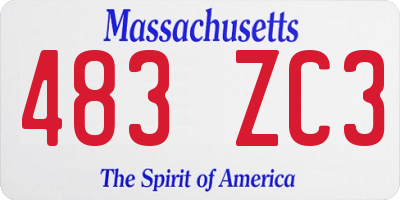 MA license plate 483ZC3