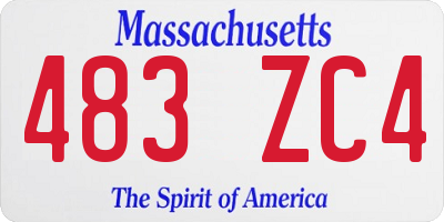 MA license plate 483ZC4