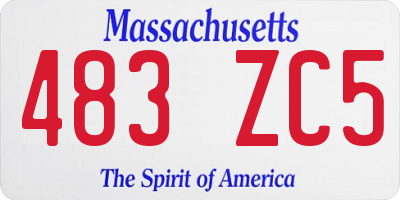 MA license plate 483ZC5