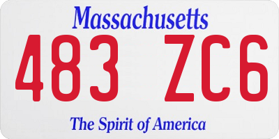 MA license plate 483ZC6