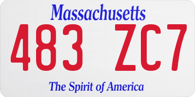 MA license plate 483ZC7