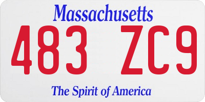MA license plate 483ZC9