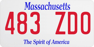 MA license plate 483ZD0