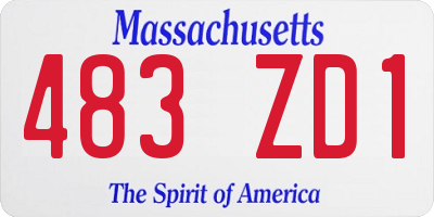 MA license plate 483ZD1
