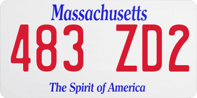 MA license plate 483ZD2