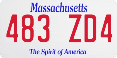 MA license plate 483ZD4