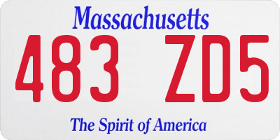 MA license plate 483ZD5