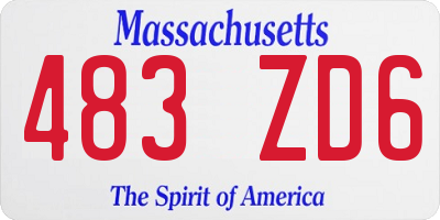 MA license plate 483ZD6