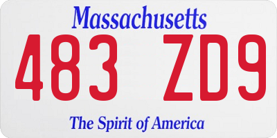 MA license plate 483ZD9