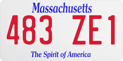 MA license plate 483ZE1