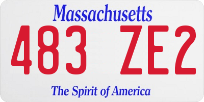MA license plate 483ZE2