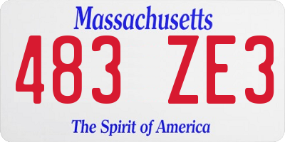 MA license plate 483ZE3