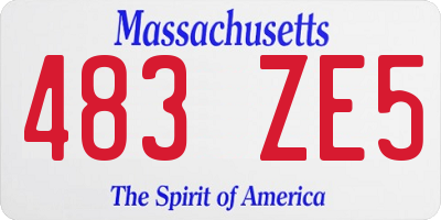 MA license plate 483ZE5