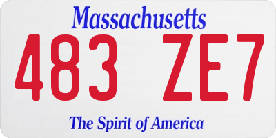 MA license plate 483ZE7
